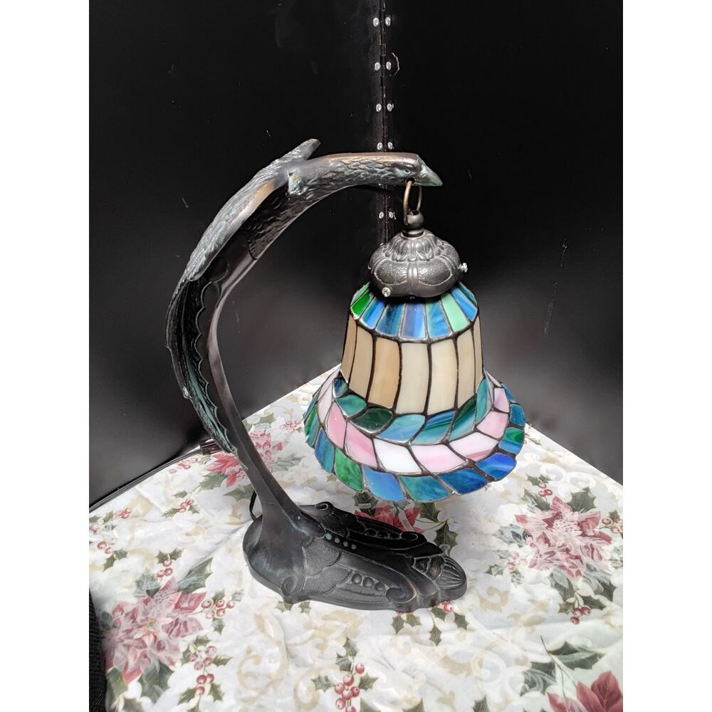 Charles Ranc Iconic French Art Nouveau Bronze Table Lamp Art Glass Shade